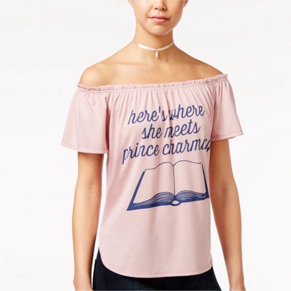 Disney Tops - 🛍️3/$25 SALE🛍️ Disney Pink Off-Shoulder Beauty & the Beast